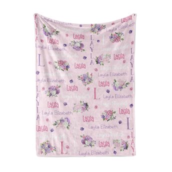 Hydrangea Rose Floral Baby Blanket