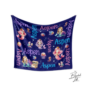 Personalized Mermaid Blanket Throw