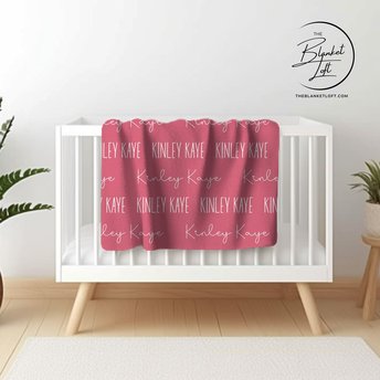 Personalized Shades of Pink Color Name Blanket