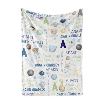 Personalized Outer Space Astronaut Blanket Throw