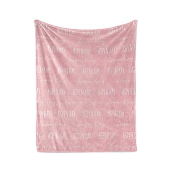 Blissful Pink Personalized Name Blanket