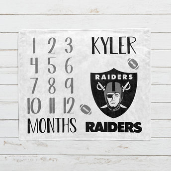 Personalized Football Team Baby Month Milestone Blanket