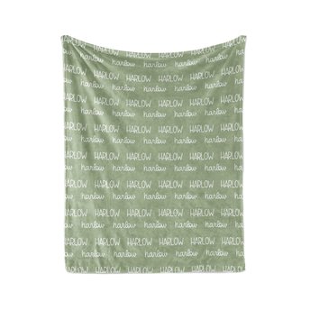 Shades of Green Personalized Name Blanket