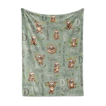 Personalized Sloth Baby Blanket