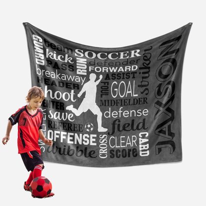 Personalized Boys Soccer Blanket