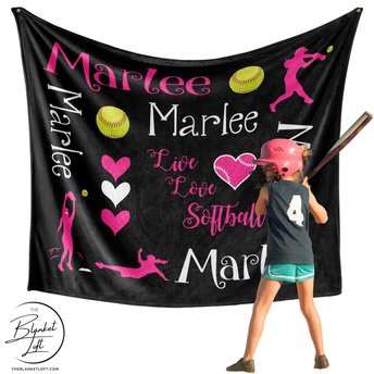 Personalized Softball Blanket