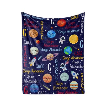 Personalized Solar System Blanket 