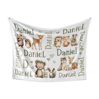 Personalized Forest Animals Blanket