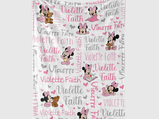Personalized Baby Minnie Mouse Blanket