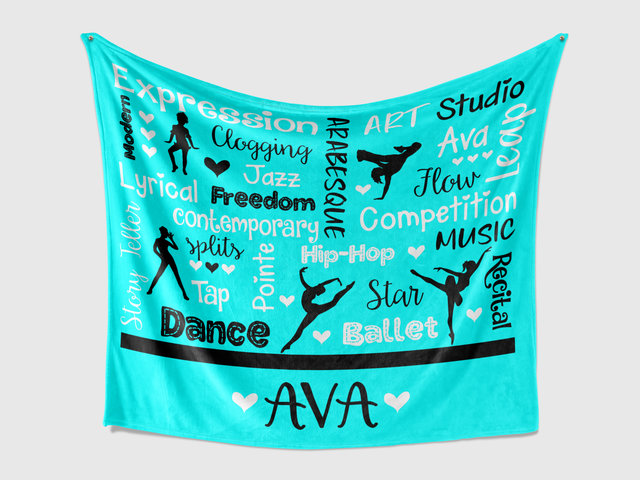 Personalized Dance Words Blanket