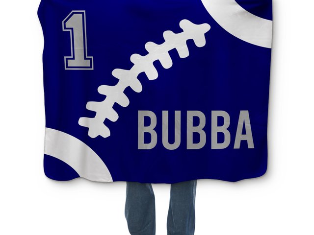 Personalized Hooded Football Sherpa Blanket