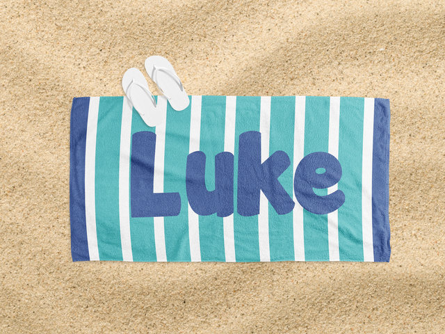 Personalized Striped Name Beach Towel