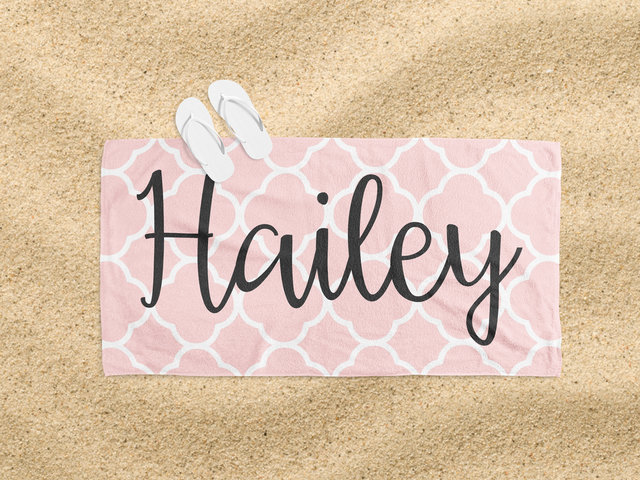 Personalized Moroccan Beach Towel with Name