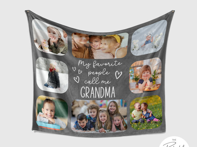 My Favorite People Call Me Grandma Personalized Photo Blanket