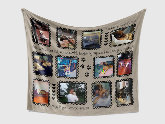 Custom Pet Memorial Photo Blanket