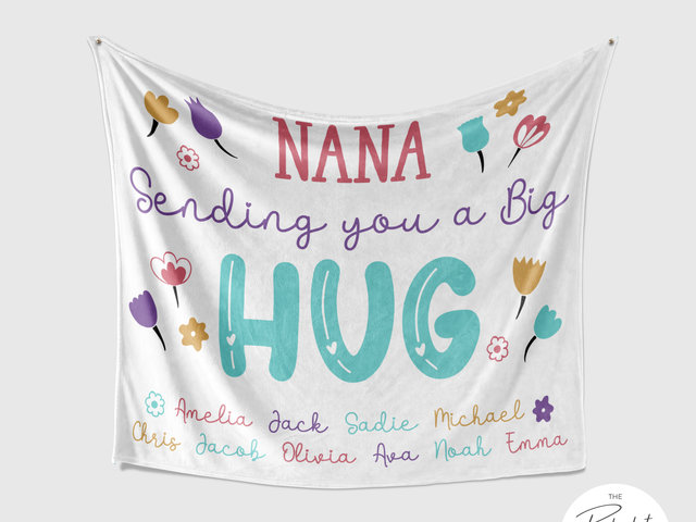 Sending a Big Hug Personalized Blanket for Nana