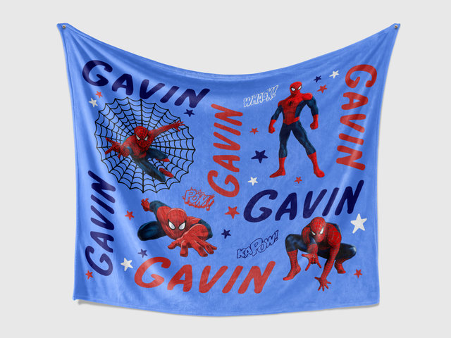 Personalized Spiderman Blanket
