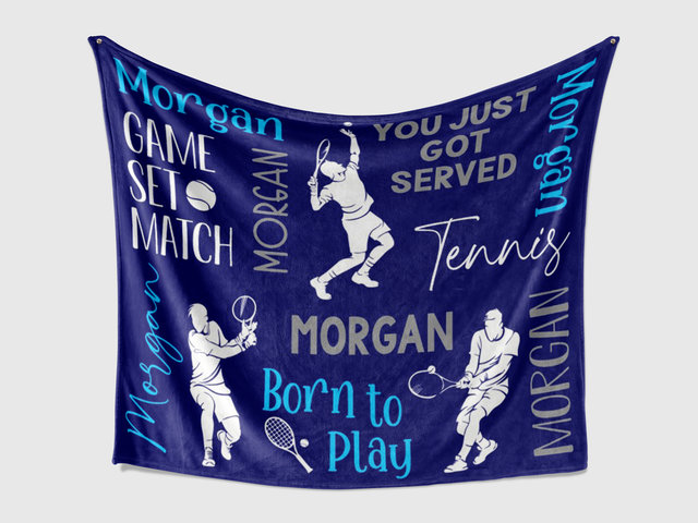Personalized Boys Tennis Blanket