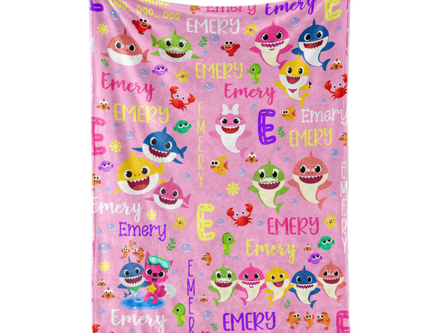 Baby Shark Personalized Baby Blanket