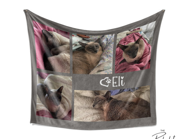 Memorial Photo Blanket Collage for Cat Lover
