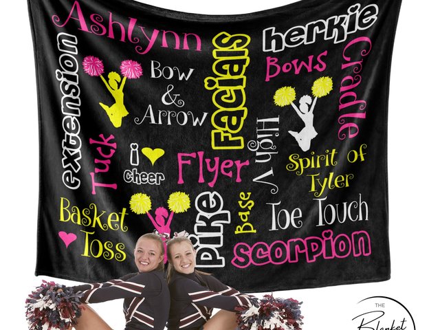 Personalized Cheer Blanket with Cheer Words