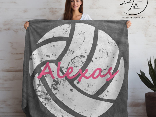 Personalized Distressed Volleyball Blanket