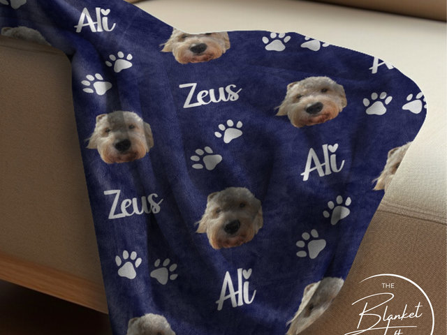 Personalized Dog Face Photo Blanket