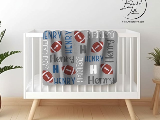 Personalized Football Baby Blanket 
