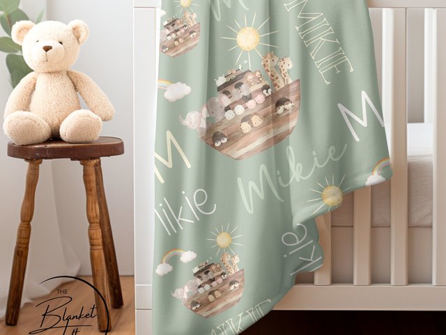 Noah's Ark Blanket with Name