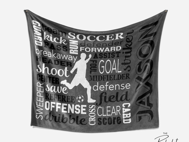 Personalized Boys Soccer Minky Blanket