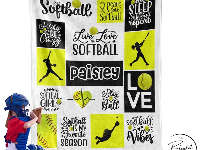 Softball Quotes Personalized Blanket