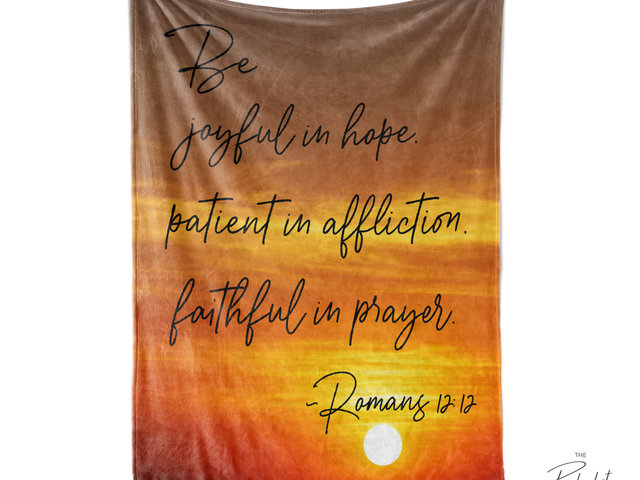 Custom Scripture Sunset Blanket