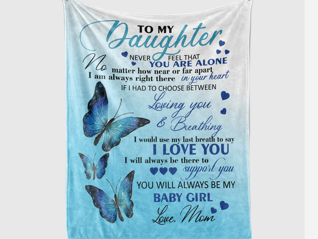 Custom To My Daughter Throw Blanket
